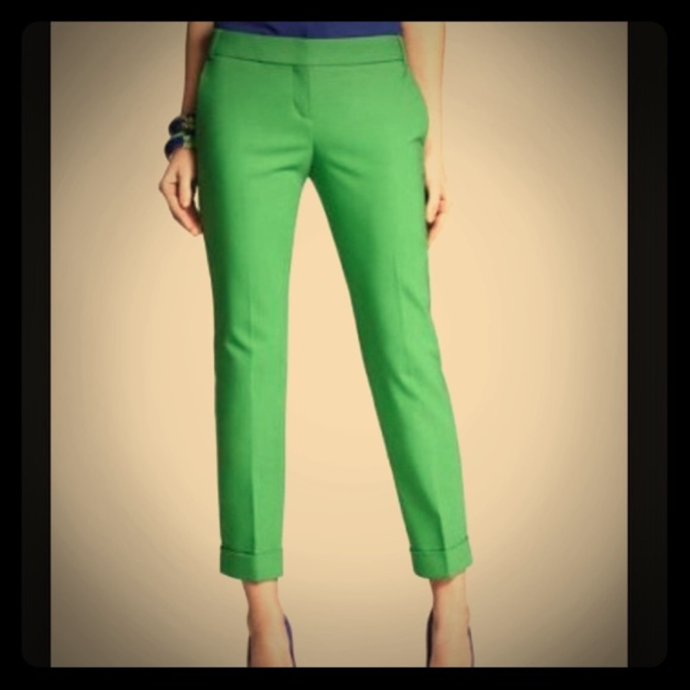Express Cropped Editor Pant - Kelly Green, Sz 8